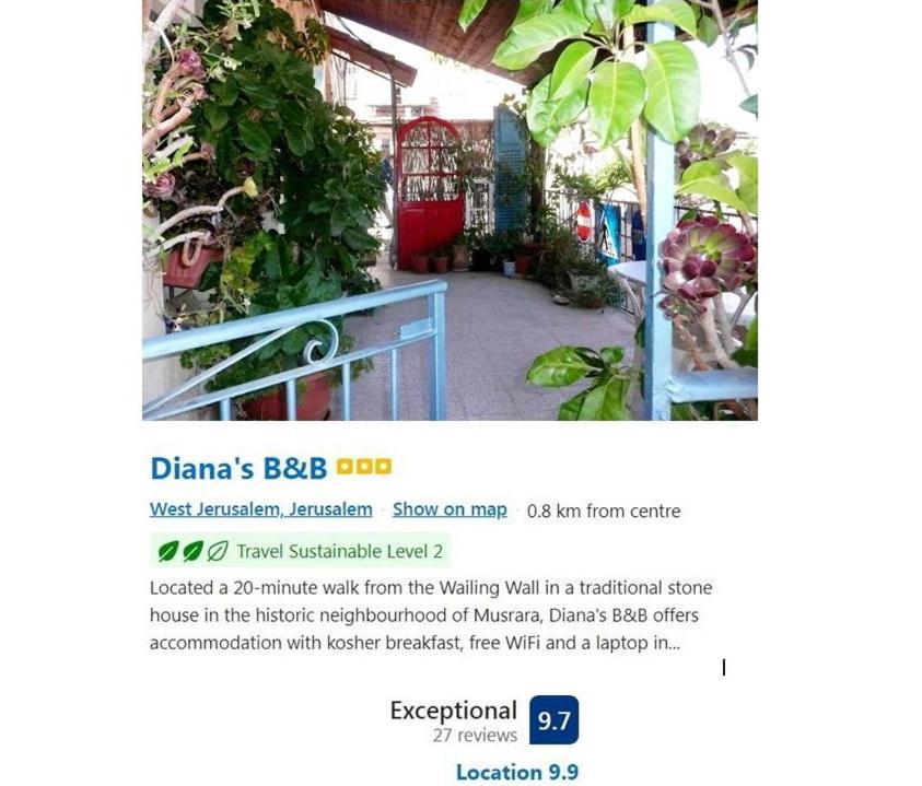 Diana'S B&B Kudüs Dış mekan fotoğraf